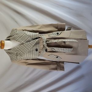 NEW Ellen Tracy Mix Media Water Repellent Trench Coat